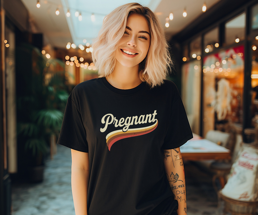 Retro Pregnant T-Shirt - Comfy Tee