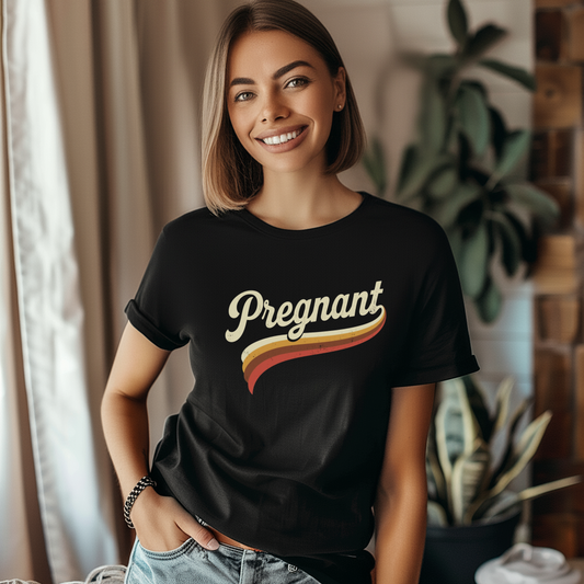 Retro Pregnant T-Shirt - Comfy Tee