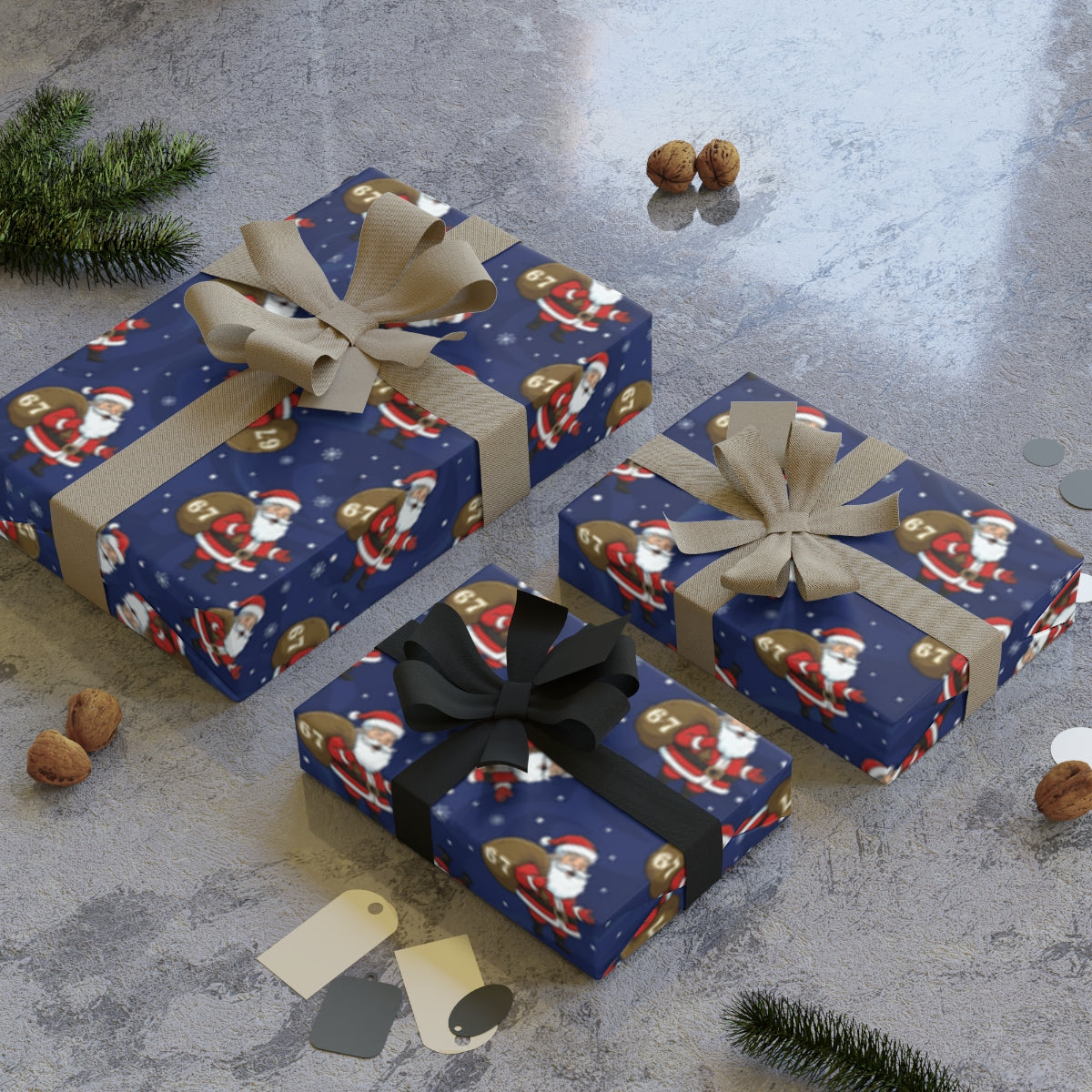 6-7 Christmas Gift Wrap, 6 7 Christmas, 6 7 Santa, Kids Holiday Wrapping Paper, Holiday Wrapping Paper, Festive Santa Claus Design, Santa Pattern Paper Rolls, Xmas Gift Wrapping