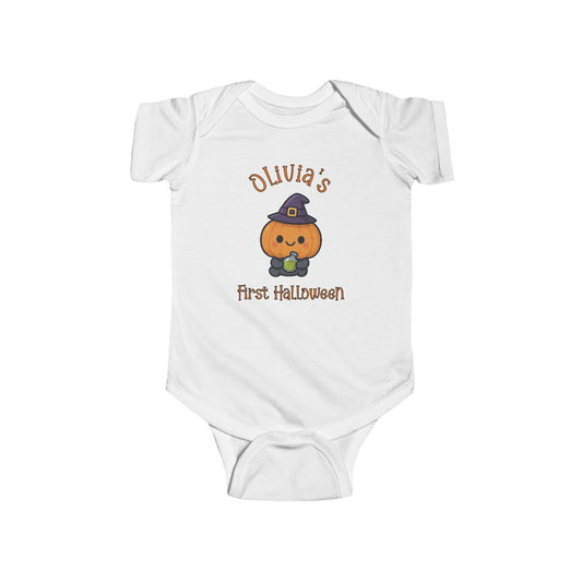 Personalized Halloween Baby Bodysuit, Cute Halloween Gift, Custom Name Baby Clothes