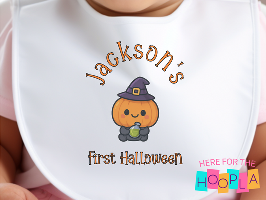 Personalized First Halloween Bib