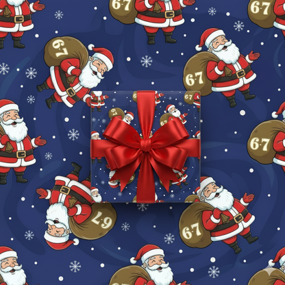 6-7 Christmas Gift Wrap, 6 7 Christmas, 6 7 Santa, Kids Holiday Wrapping Paper, Holiday Wrapping Paper, Festive Santa Claus Design, Santa Pattern Paper Rolls, Xmas Gift Wrapping