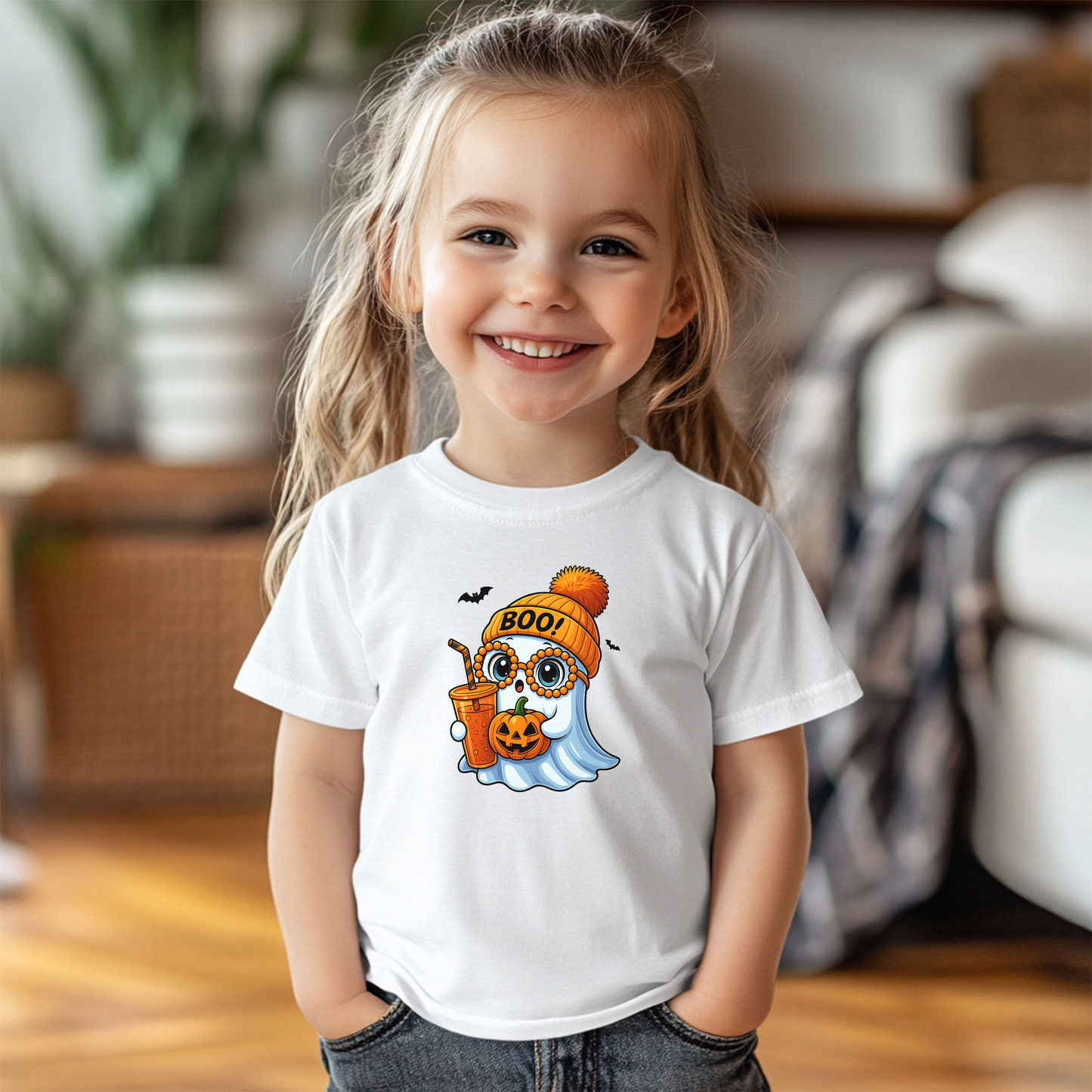 Cute Halloween Toddler Tee, Kids Ghost Shirt, Halloween Pumpkin Shirt, Pumpkin Spice Kids Gift